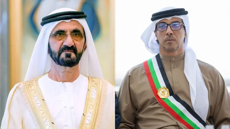 محمد بن راشد ومنصور بن زايد يُعزيان مسرور بارزاني في وفاة عبد الواحد بارزاني