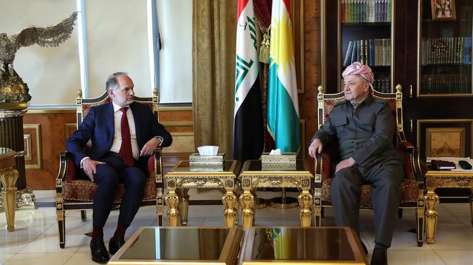 الرئيس بارزاني يستقبل القنصل العام الفرنسي الجديد في أربيل ويبحث معه ملفات المنطقة ومهمة التحالف الدولي