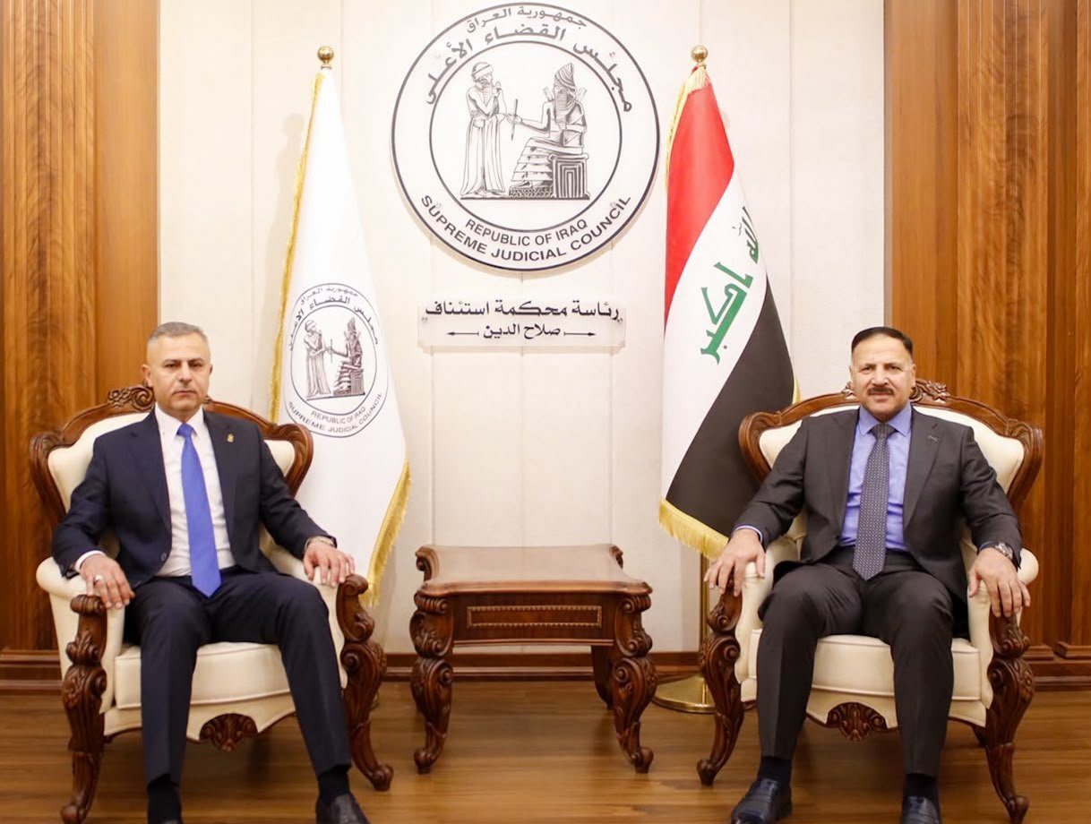 العوادي ورئيس محكمة استئناف صلاح الدين يبحثان تعزيز التعاون بين القضاء ووزارة الداخلية