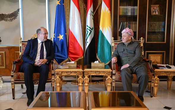 الرئيس بارزاني يبحث مع السفير النمساوي الجديد تطورات العراق والمنطقة وسبل تعزيز العلاقات الثنائية