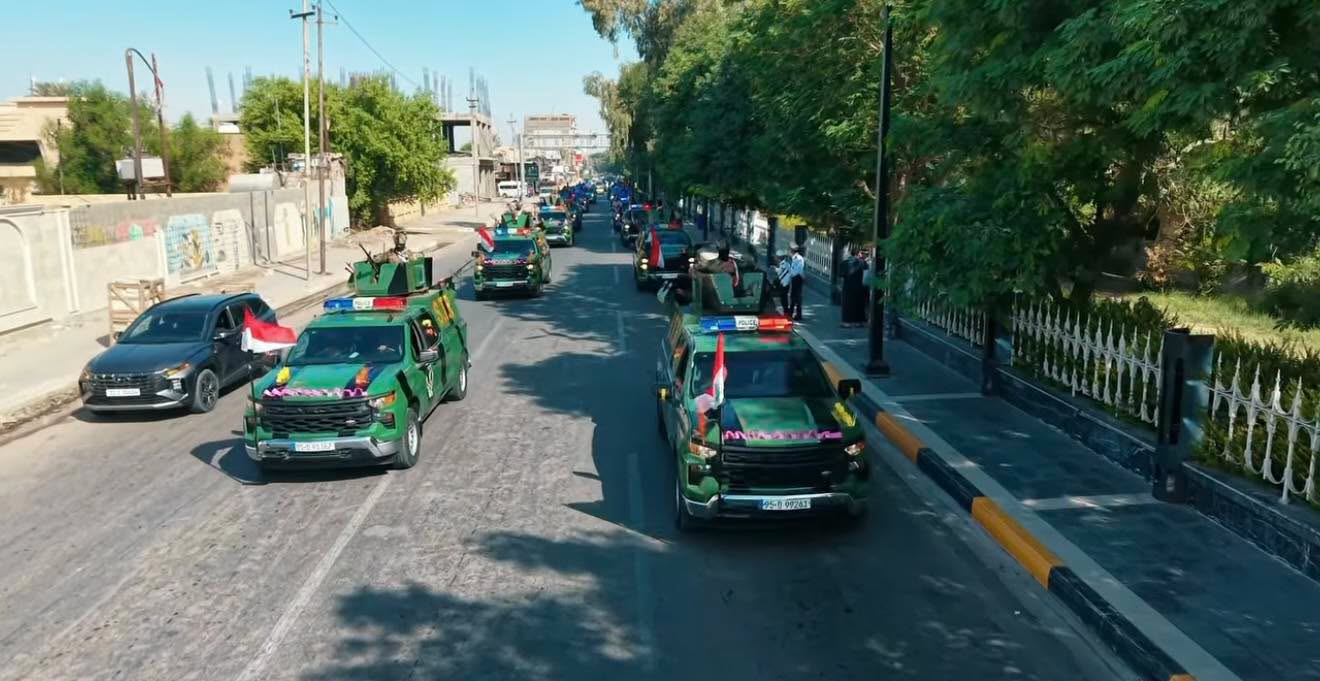 بالصور .. مسيرة عجلات للقوات الامنية في بعقوبة احتفاء بيوم السيادة