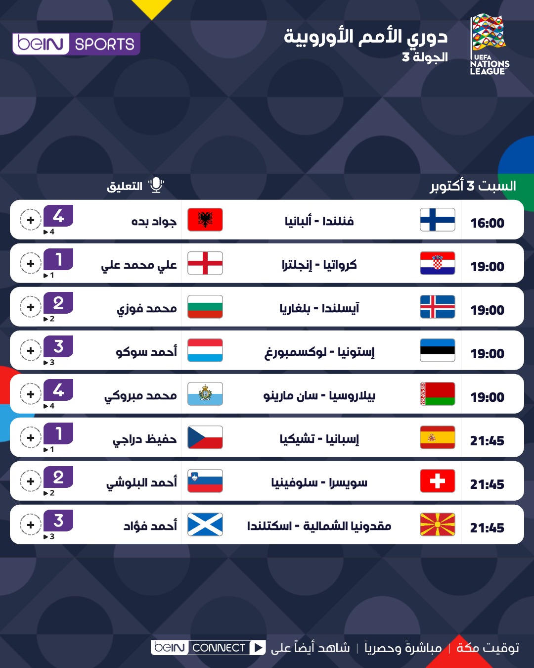 يوم حافل بالمواجهات في دوري الأمم الأوروبية