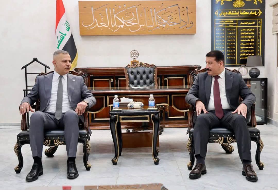 الوكيل الأقدم للداخلية يبحث مع رئيس محكمة استئناف ديالى القضايا المتعلقة بالعمل الامني والقانوني