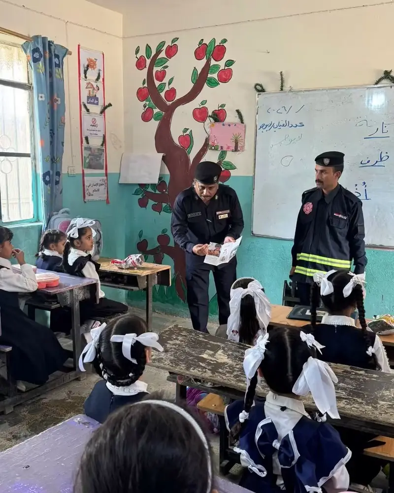 الدفاع المدني في كربلاء ينفذ حملة مسح وتوعية بالمخلفات الحربية