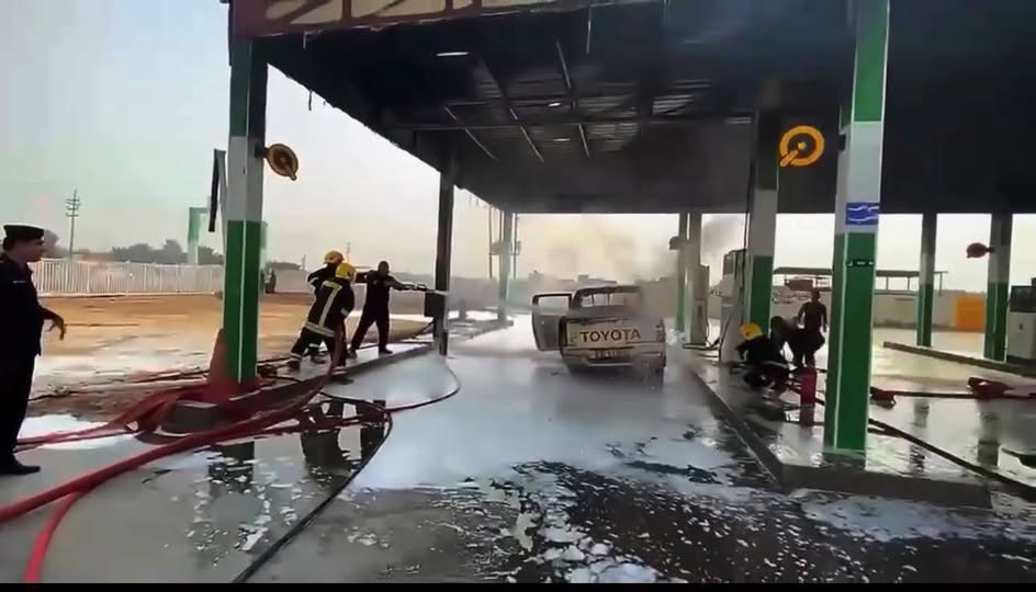 السيطرة على نيران اندلعت بعجلة داخل محطة وقود في هبهب بديالى