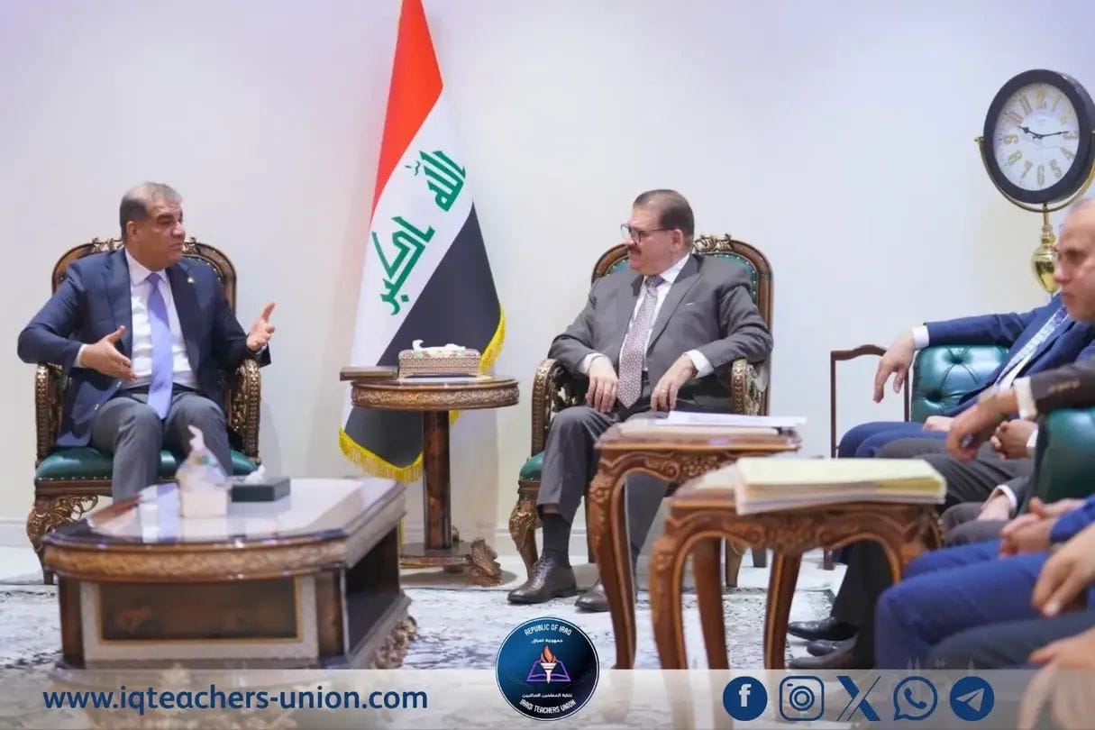 نقيب المعلمين العراقيين يلتقي وزير التربية لبحث الشؤون التربوية وآلية توزيع قطع الأراضي للملاكات التعليمية