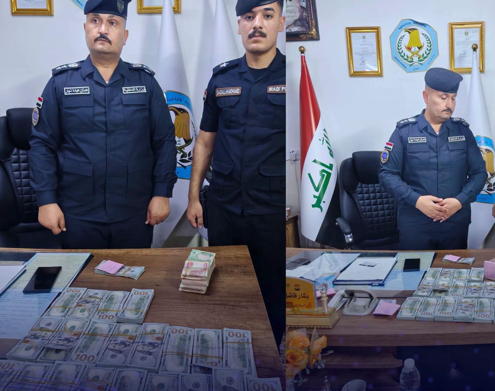 شرطة نينوى تضبط أموالا كبيرة داخل عجلة أودى حادث مروري بحياة سائقها ووالده