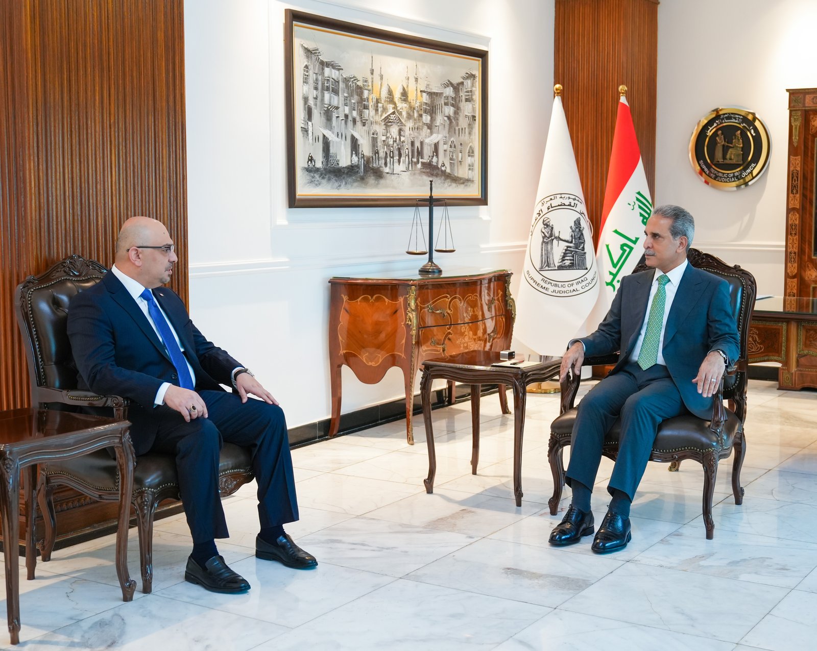 القاضي زيدان يبحث مع وزير التخطيط إجراءات إدراج مشاريع بناء دور القضاء الجديدة